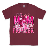Burgundy My Mom Is a Fighter with Ribbon Classic Tee - texasbilliewilder
