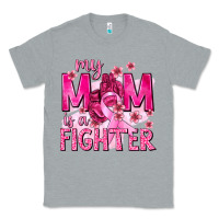 Heather Grey My Mom Is a Fighter with Ribbon Classic Tee - texasbilliewilder