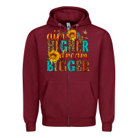 Burgundy aim higher dream bigger Zipper Hoodie - HRA Design Shop
