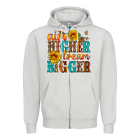 Dove Grey aim higher dream bigger Zipper Hoodie - HRA Design Shop