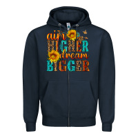 Navy aim higher dream bigger Zipper Hoodie - HRA Design Shop