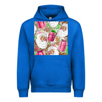 Cobalt Pink Christmas Santa Claus and gift box Urban Hoodie - NancyCooperArtShop