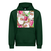 Forest Green Pink Christmas Santa Claus and gift box Urban Hoodie - NancyCooperArtShop
