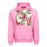 Fuchsia Pink Pink Christmas Santa Claus and gift box Urban Hoodie - NancyCooperArtShop