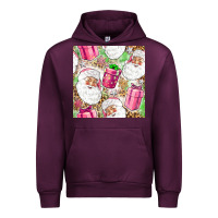 Mauve Wine Pink Christmas Santa Claus and gift box Urban Hoodie - NancyCooperArtShop