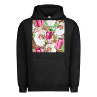 Pigment Black Pink Christmas Santa Claus and gift box Urban Hoodie - NancyCooperArtShop