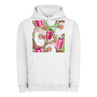 Pigment Lunar Rock Pink Christmas Santa Claus and gift box Urban Hoodie - NancyCooperArtShop