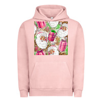 Pigment Salmon Pink Christmas Santa Claus and gift box Urban Hoodie - NancyCooperArtShop