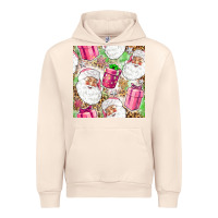 Sandshell Pink Christmas Santa Claus and gift box Urban Hoodie - NancyCooperArtShop