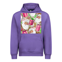 Tulip Pink Christmas Santa Claus and gift box Urban Hoodie - NancyCooperArtShop