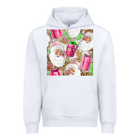 White Pink Christmas Santa Claus and gift box Urban Hoodie - NancyCooperArtShop