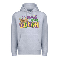 Heather Grey mardi gras queen Premium Hoodie - MaliasSmallBusiness