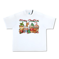 White merry christmas gingerbread coffee cups Urban Heavy Tee - Zillion Design Studio