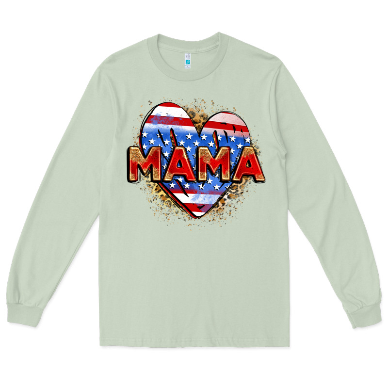 American Mama Heart Long Sleeve Tee by Zillion Design Studio | Teevron
