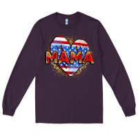 Plum American mama heart Long Sleeve Tee - Zillion Design Studio