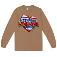 Toasted Coconut American mama heart Long Sleeve Tee - Zillion Design Studio