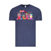 Vintage Denim love coffee cups Vintage Tee - MaliasSmallBusiness