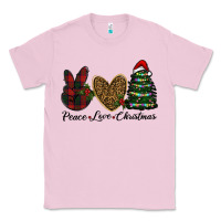 Bubblegum Pink peace love christmas Classic Tee - RanaPortraitStore