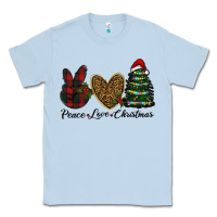 Dusty Blue peace love christmas Classic Tee - RanaPortraitStore