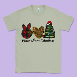 Peace Love Christmas Classic Tee Designed By Ranaportraitstore
