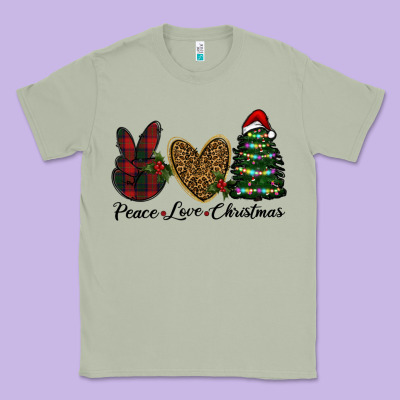 Peace Love Christmas Classic Tee Designed By Ranaportraitstore