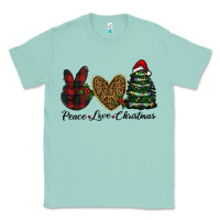 Seafoam peace love christmas Classic Tee - RanaPortraitStore