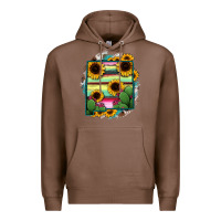 Chestnut New Mexico Map Sunflower Cactus Serape Premium Hoodie - RanaPortraitStore