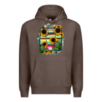 Coffee New Mexico Map Sunflower Cactus Serape Premium Hoodie - RanaPortraitStore