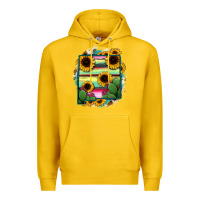 Lemon New Mexico Map Sunflower Cactus Serape Premium Hoodie - RanaPortraitStore