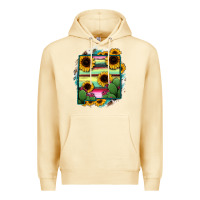 Pina Colada New Mexico Map Sunflower Cactus Serape Premium Hoodie - RanaPortraitStore