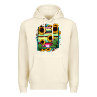 Sandshell New Mexico Map Sunflower Cactus Serape Premium Hoodie - RanaPortraitStore