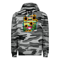 Slate Camo New Mexico Map Sunflower Cactus Serape Premium Hoodie - RanaPortraitStore