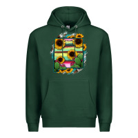 Sports Green New Mexico Map Sunflower Cactus Serape Premium Hoodie - RanaPortraitStore