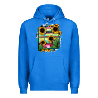 True Royal New Mexico Map Sunflower Cactus Serape Premium Hoodie - RanaPortraitStore