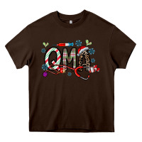 Chocolate Brown christmas nurse qma Heavy Core Tee - CowhideDigitalArt