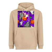 Mushroom tombstone and ghosts seamless paternal Heavyweight Hoodie - BundleAndBundleShop