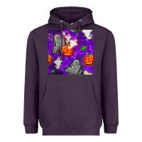 Plum tombstone and ghosts seamless paternal Heavyweight Hoodie - BundleAndBundleShop