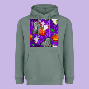 Tombstone And Ghosts Seamless Paternal Heavyweight Hoodie Designed By Bundleandbundleshop