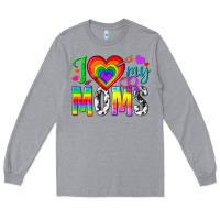 Heather Grey i love my moms Long Sleeve Tee - texasbilliewilder