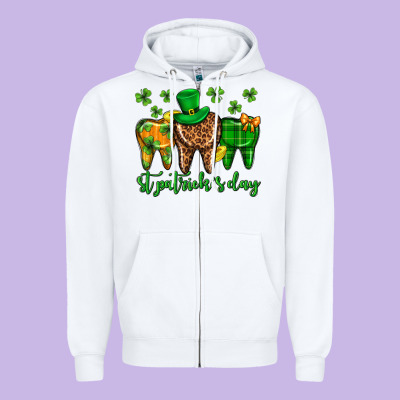 Dentist St. Patricks Day Zipper Hoodie Designed By Neo Western