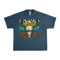 Midnight Navy howdy howdy howdy western bull skull Urban Heavy Tee - texasbilliewilder