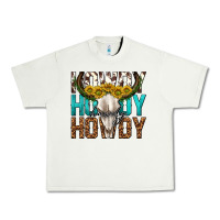 Pistachio howdy howdy howdy western bull skull Urban Heavy Tee - texasbilliewilder