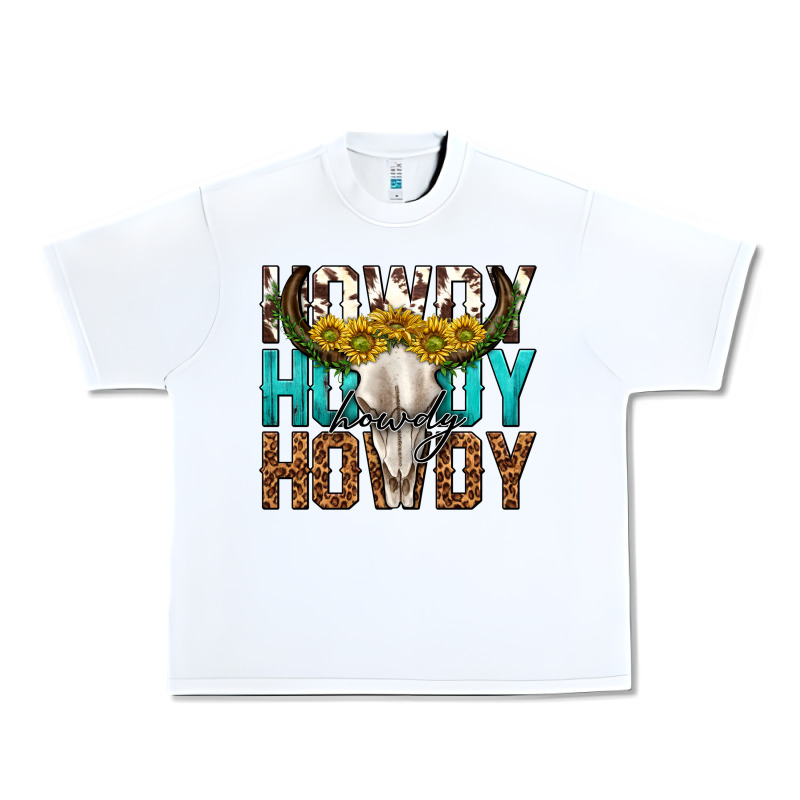 Howdy Howdy Howdy Western Bull Skull Urban Heavy Tee by texasbilliewilder | Teevron