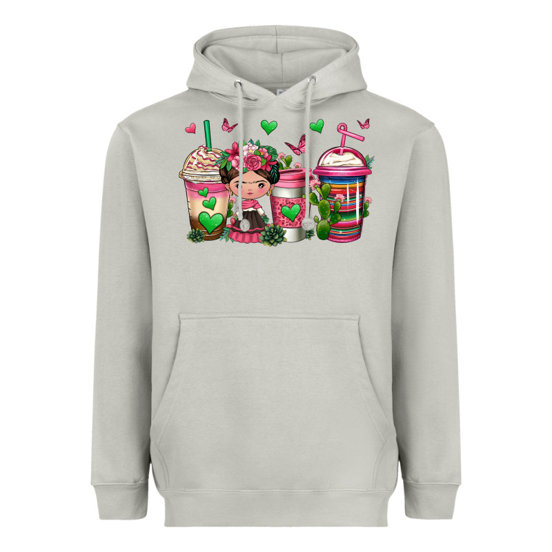 Mexican Coffee Cups Cafecito Heavyweight Hoodie by Jasminsmagicworld | Teevron