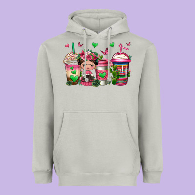 Mexican Coffee Cups Cafecito Heavyweight Hoodie Designed By Jasminsmagicworld