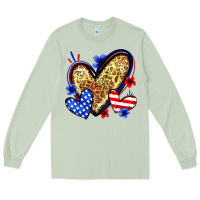 Matcha American flag heart leopard Long Sleeve Tee - Zillion Design Studio
