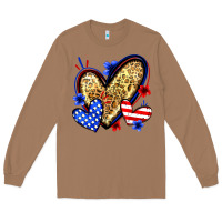 Toasted Coconut American flag heart leopard Long Sleeve Tee - Zillion Design Studio