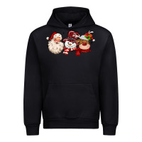 Black santa snowman reindeer Urban Hoodie - MaliasSmallBusiness