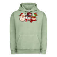 Pigment Oil Green santa snowman reindeer Urban Hoodie - MaliasSmallBusiness