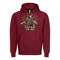 Burgundy cowboy ranch Zipper Hoodie - SublimationCraftShop